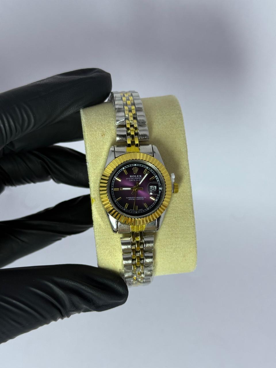 ROLEX women watch (Two-tone silver golden chain)